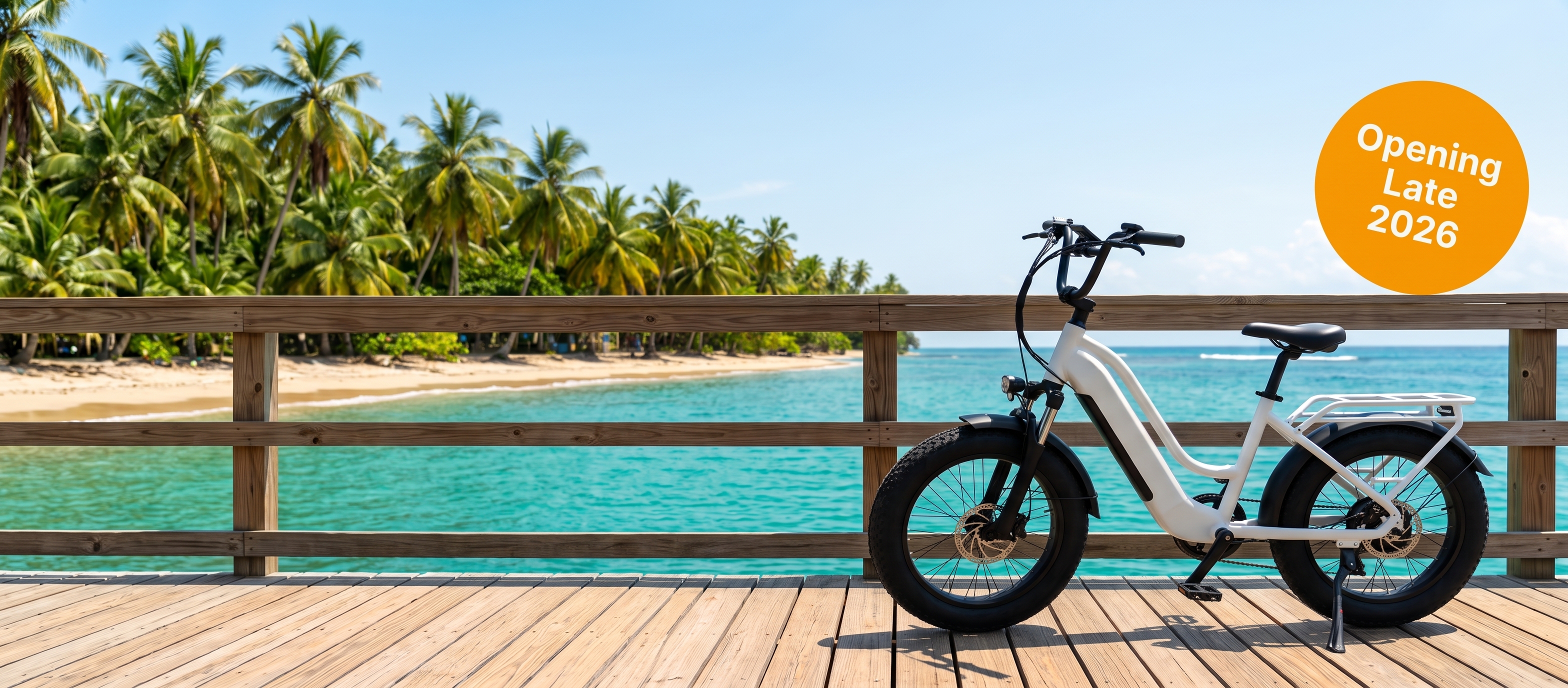 EZRide E-Bike along the coastal boardwalk
